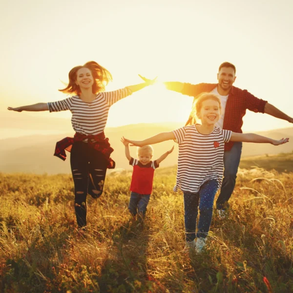 Family running in Northern Colorado